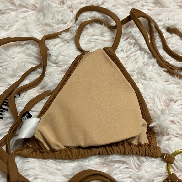 FORPLAY Saint Kitts Triangle Bikini Tie Set in Mocha Brown - Picture 6 of 13